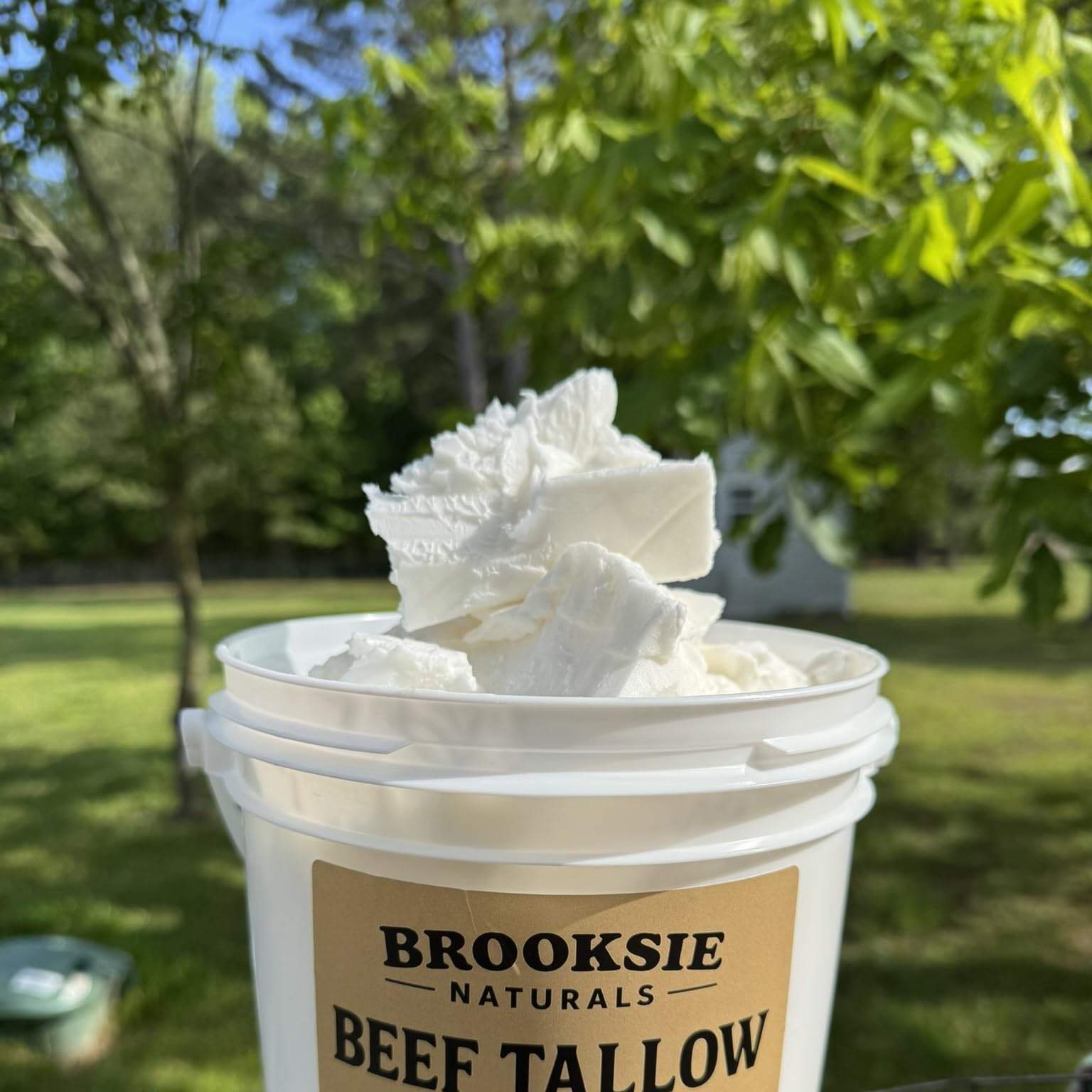 Brooksie Naturals close-up texture showing smooth, nearly white tallow for easy formulation