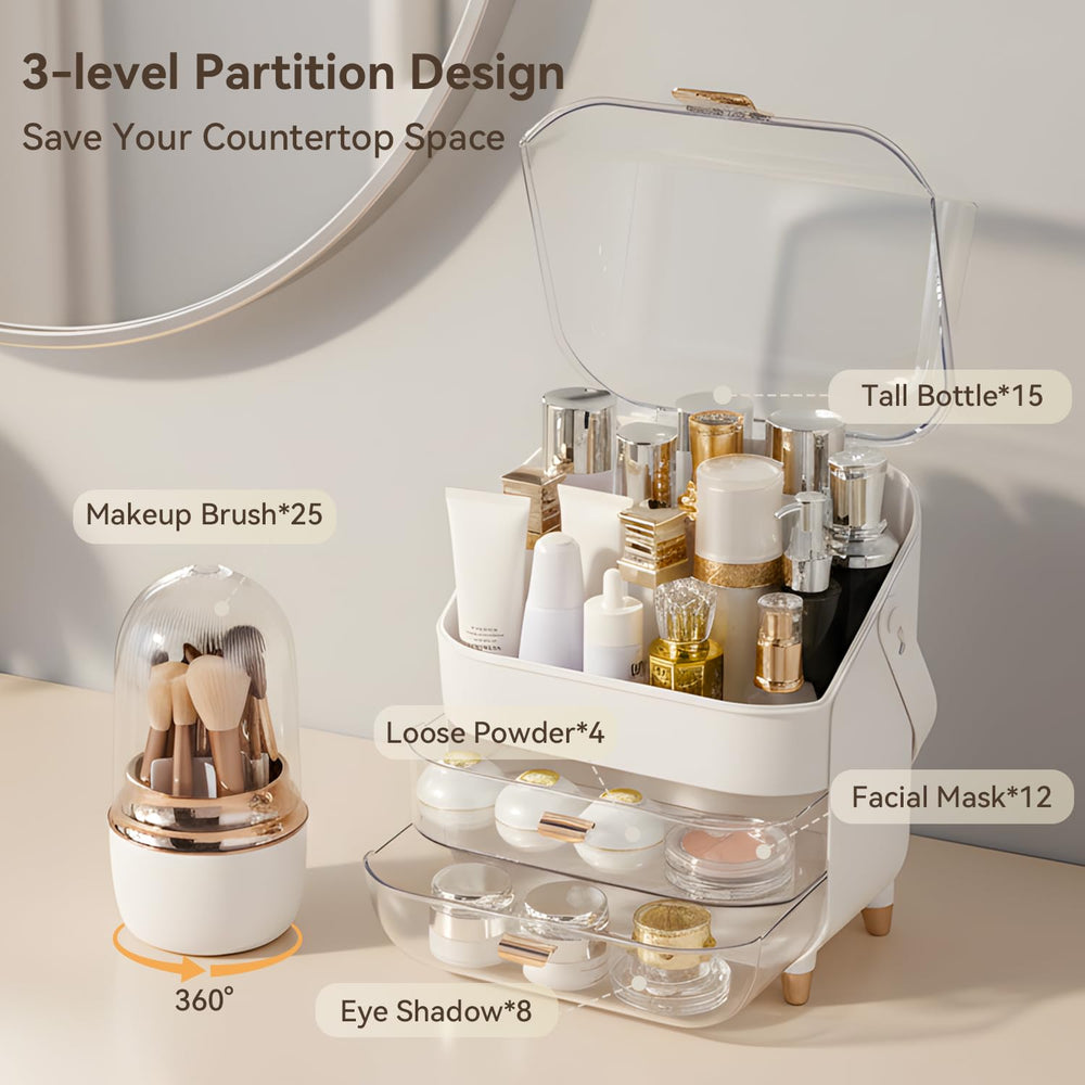 Brothersbox on a styled vanity illustrating cohesive decor and everyday convenience benefit