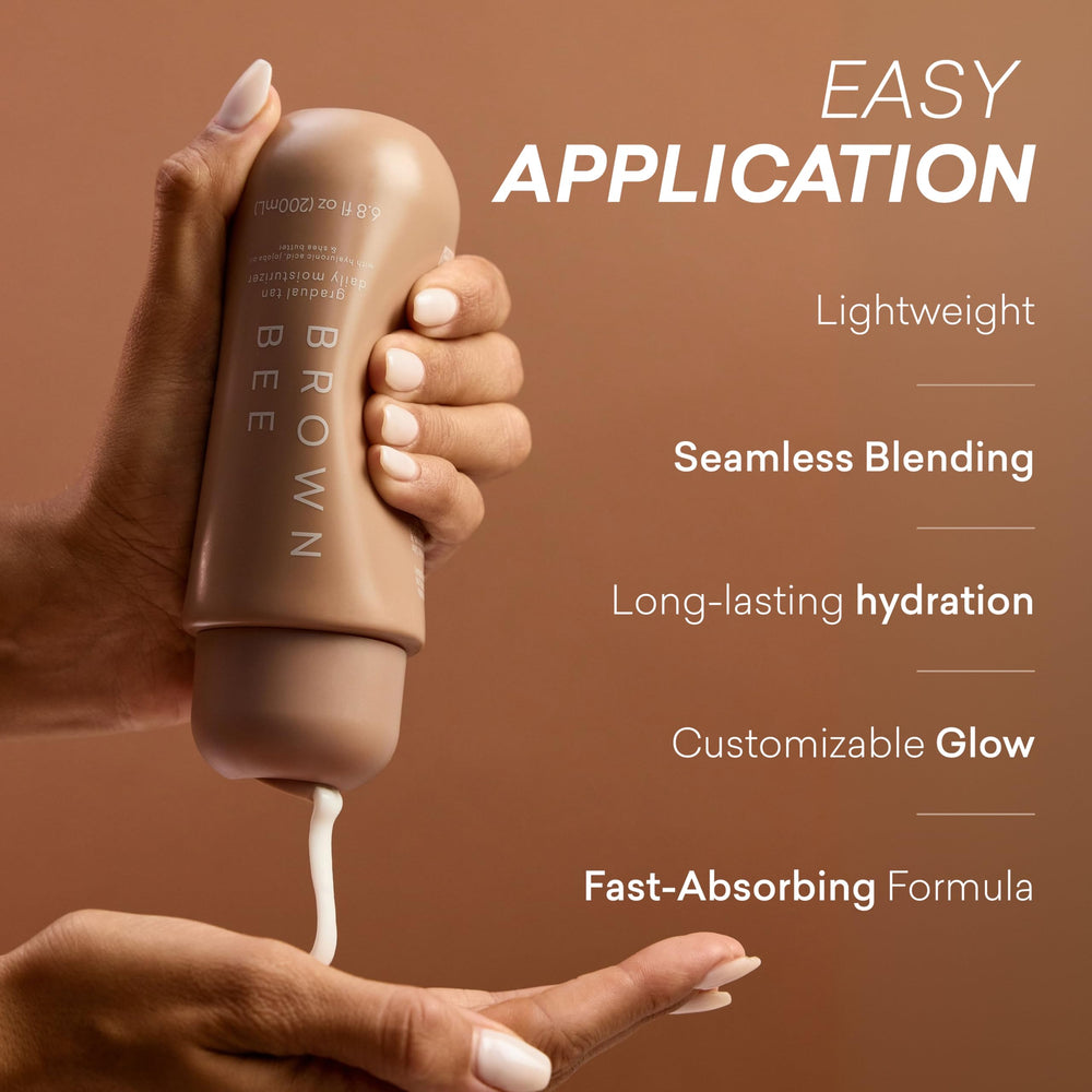 Brown Bee application on arm demonstrating even, streak-free coverage