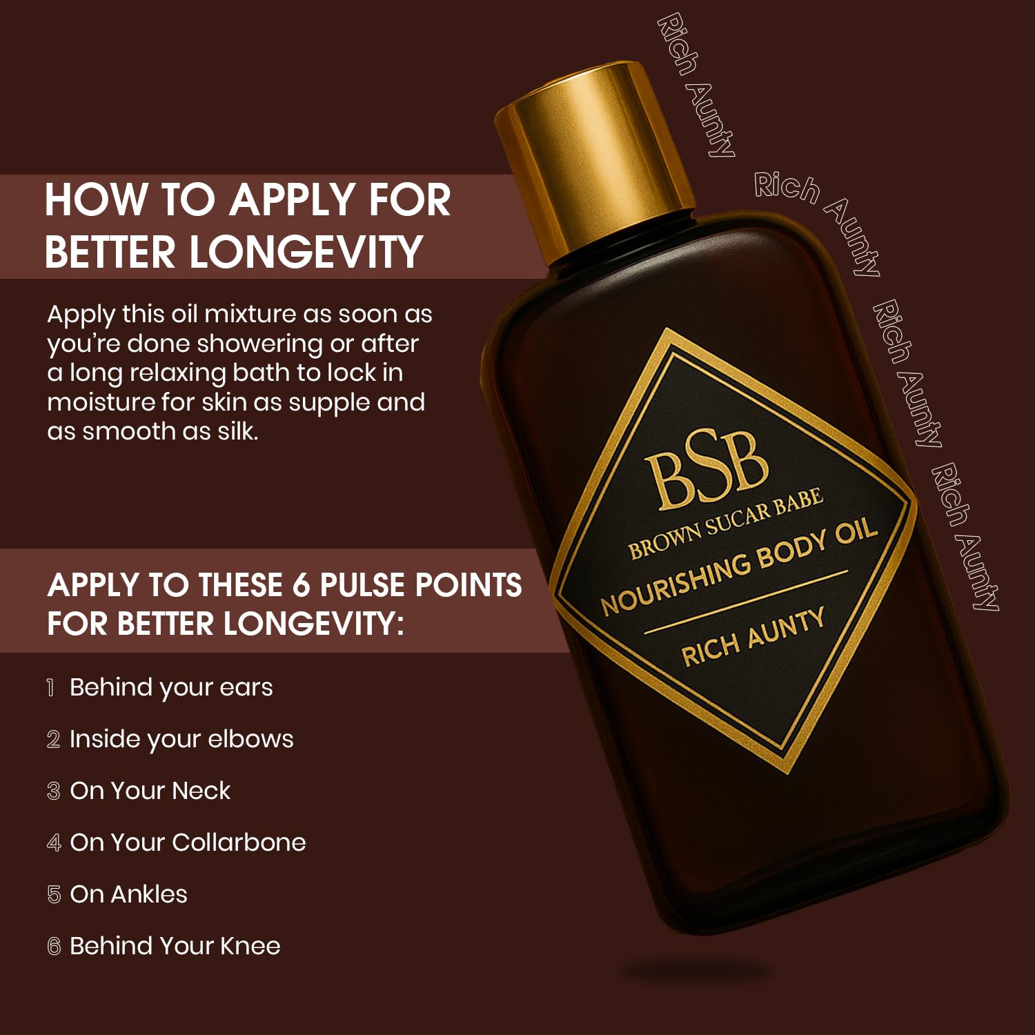 Brown Sugar Babe oil on hands demonstrating smooth, non-greasy hydration