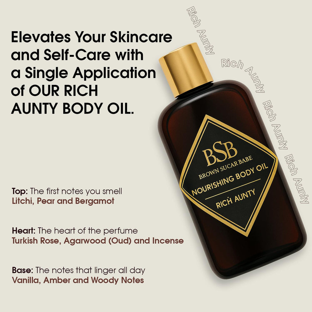 Brown Sugar Babe oil pouring to show lightweight texture and quick absorption