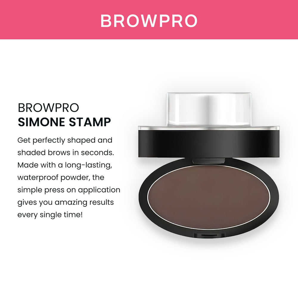 BrowPro Simone close-up of stamp texture and powder seal demonstrating smooth application