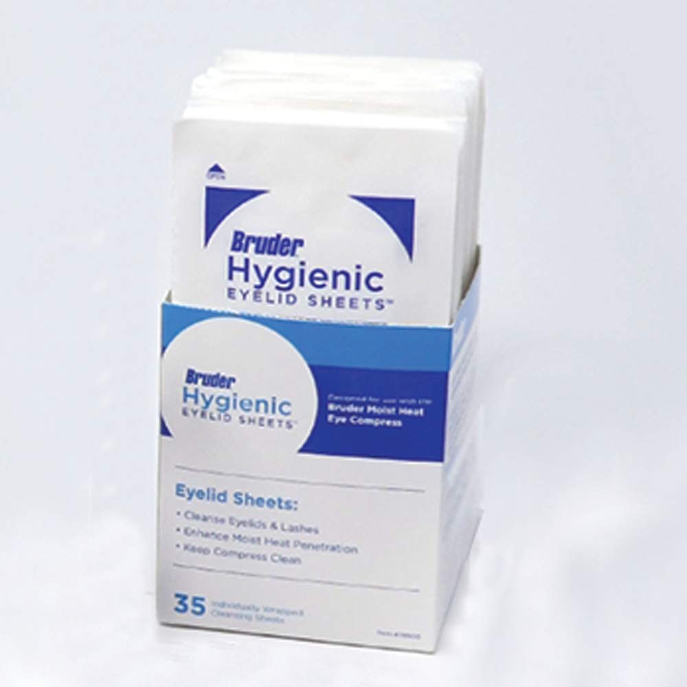 Bruder sheets packed in travel pouch for portable eyelid hygiene on the go