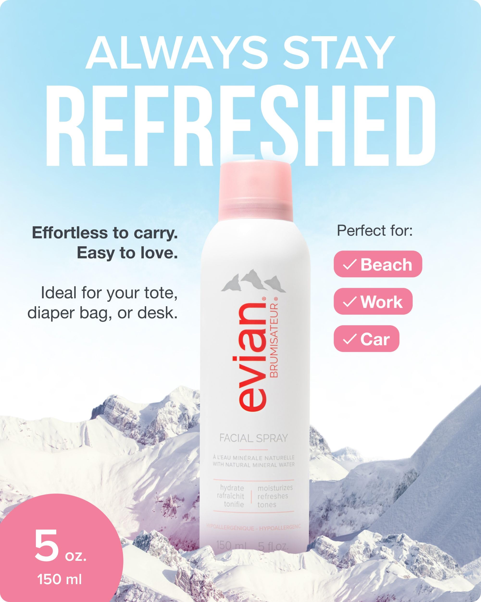 BRUMISATEUR Evian aerosol nozzle detail for even spray distribution benefit
