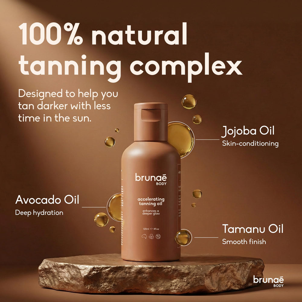 Brunae Body bottle label with ingredients listing for transparency
