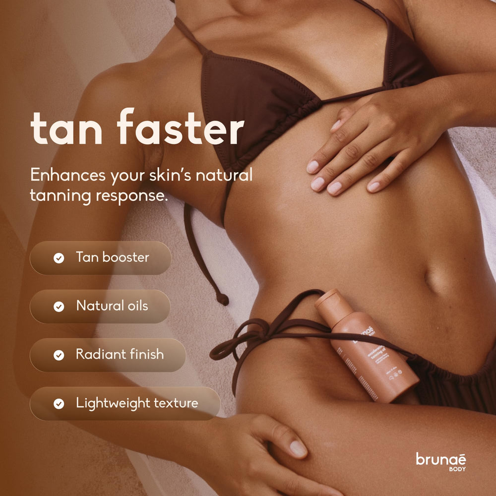 Brunae Body oil texture droplet highlighting smooth absorption