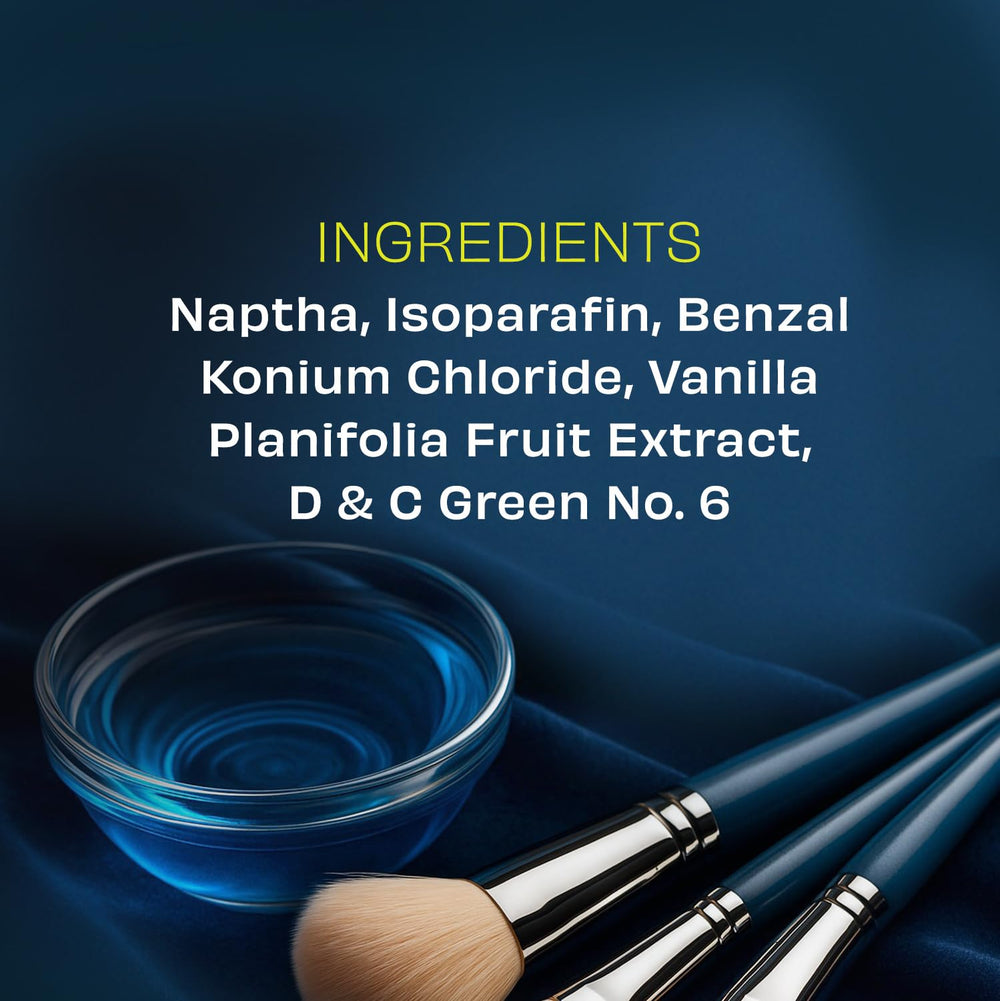 Brush Clean Pro on vanity with brushes showing professional-ready hygiene