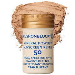 Brush On Block refill pouch front view showing branding and product details for easy restocking