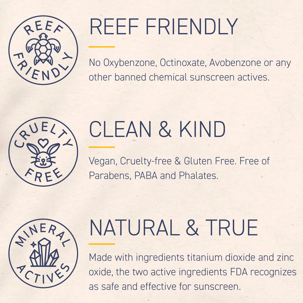 Brush On Block label highlighting zinc oxide and skin-loving ingredients