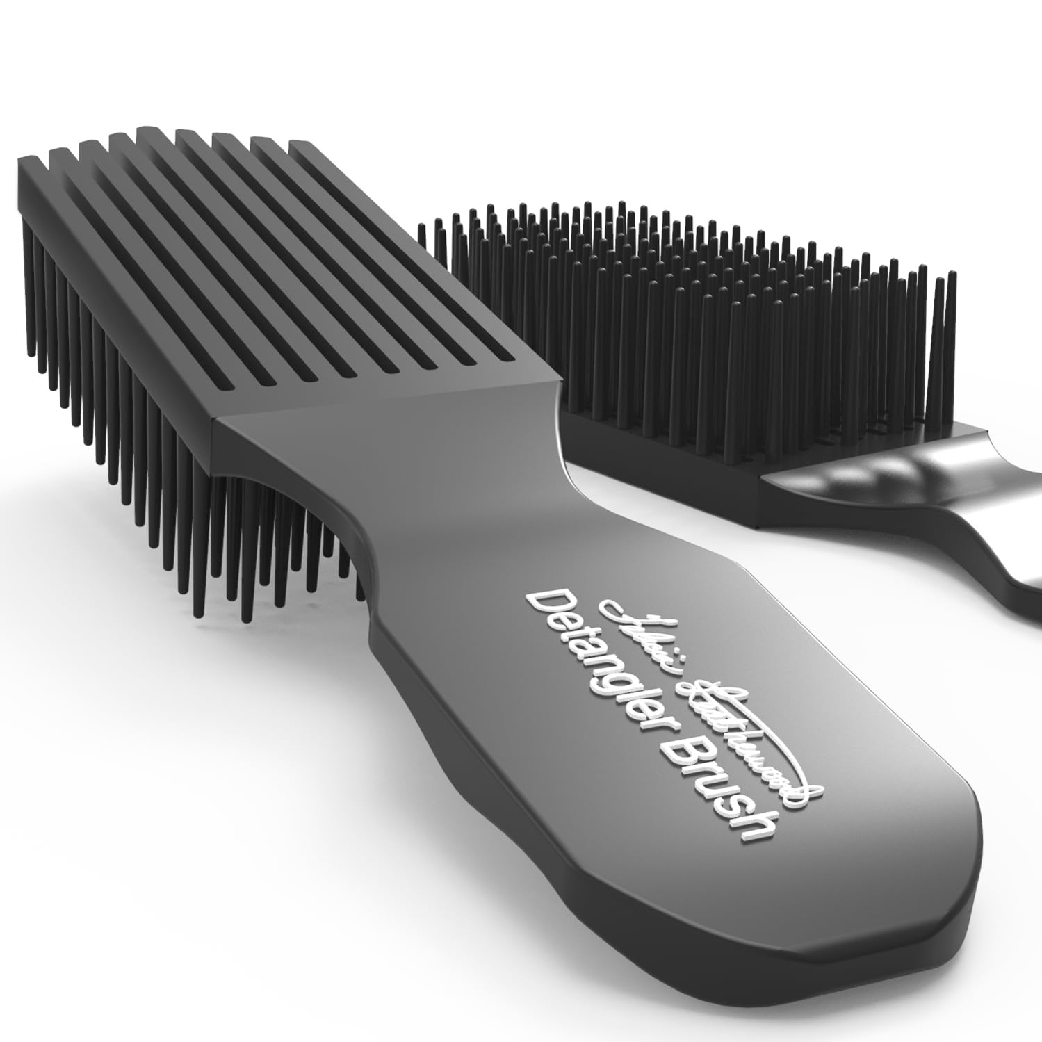 Brush With The Best front view showing brush profile and ergonomic design benefit