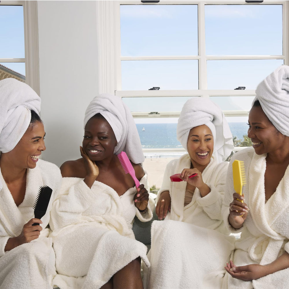 Brush With The Best on wet hair with conditioner to show detangling efficiency