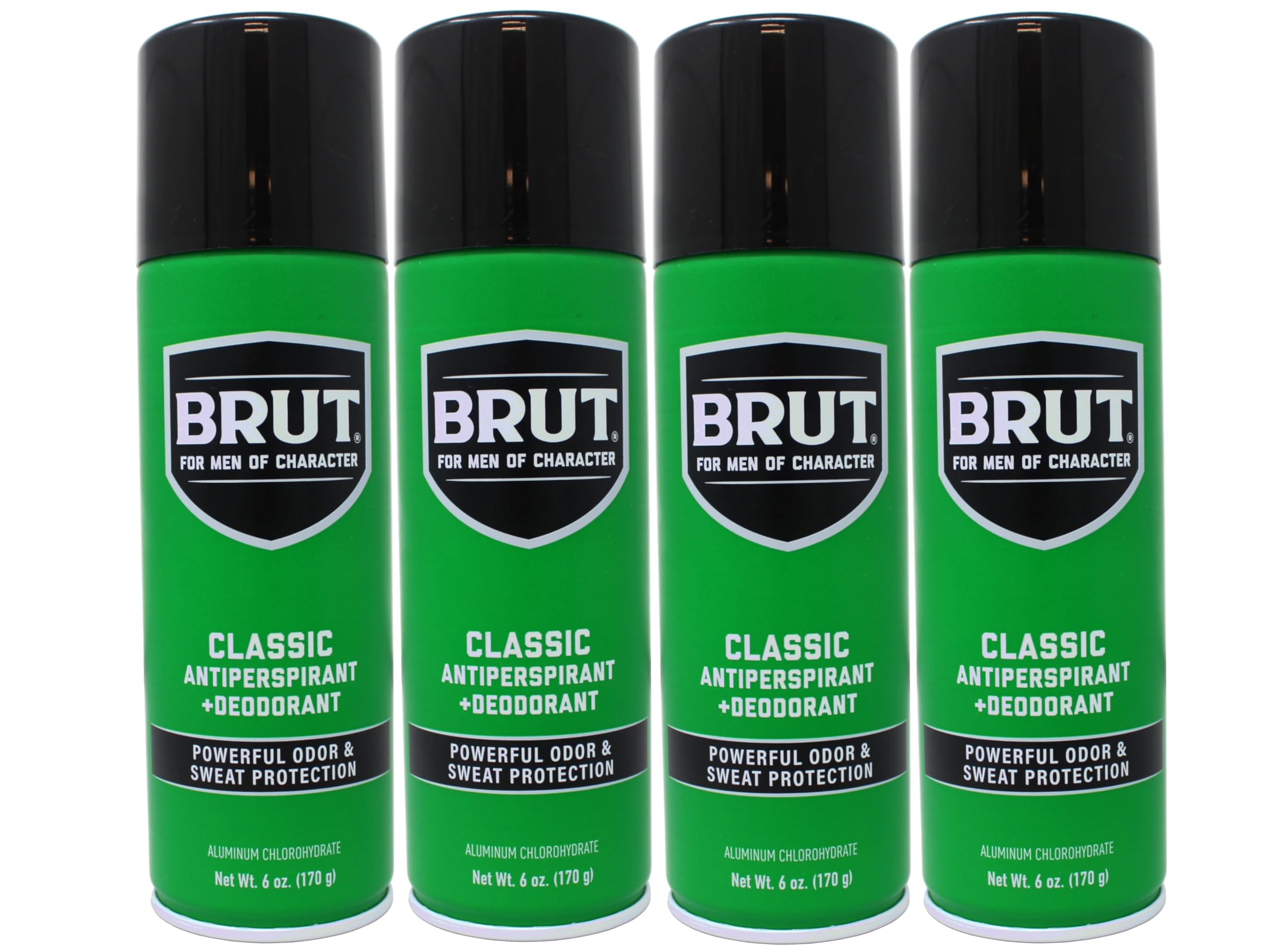 BRUT Classic front can showing label, clear brand protection benefits