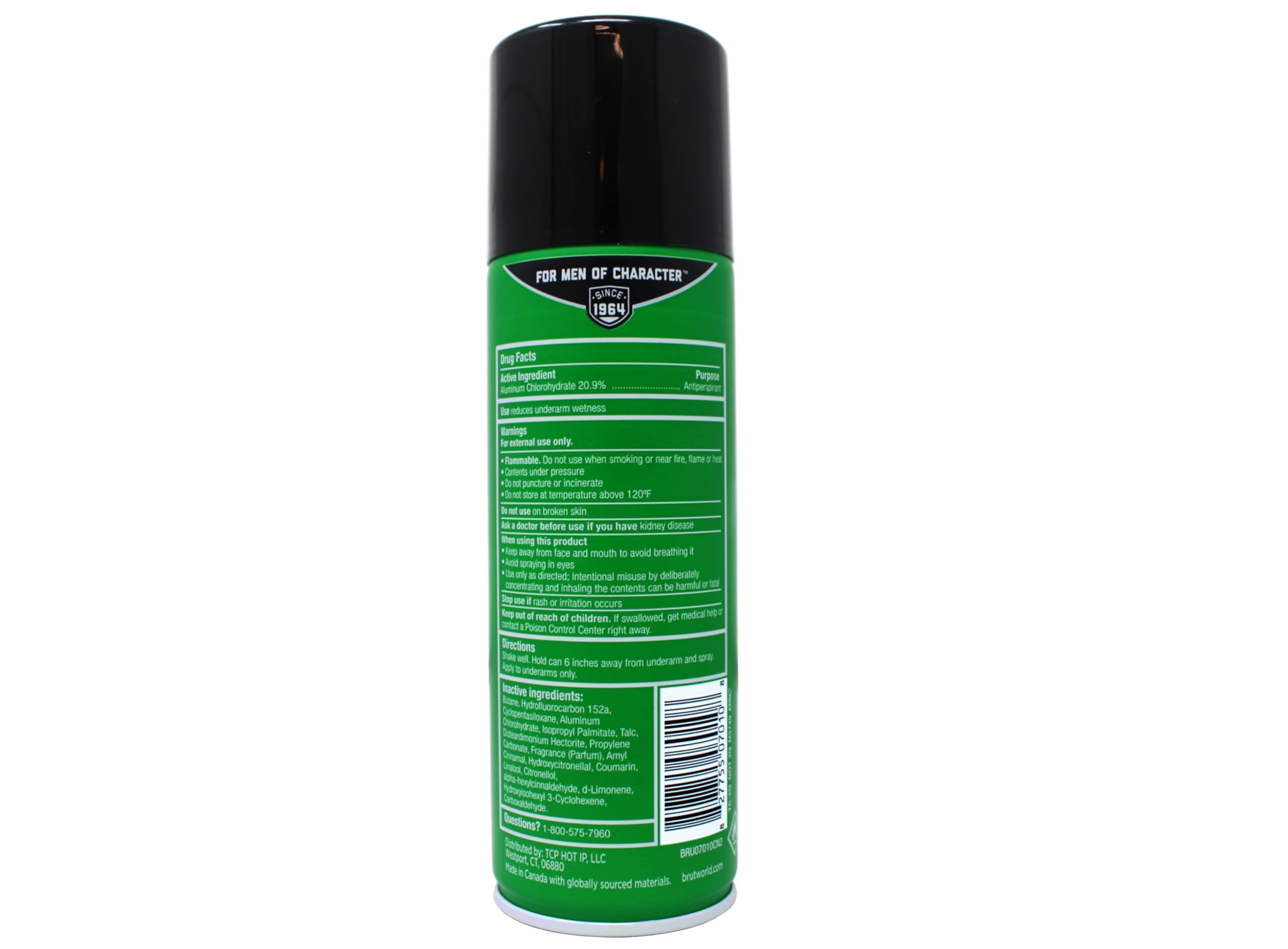 BRUT Classic held in hand to show 6 oz size and portable convenience