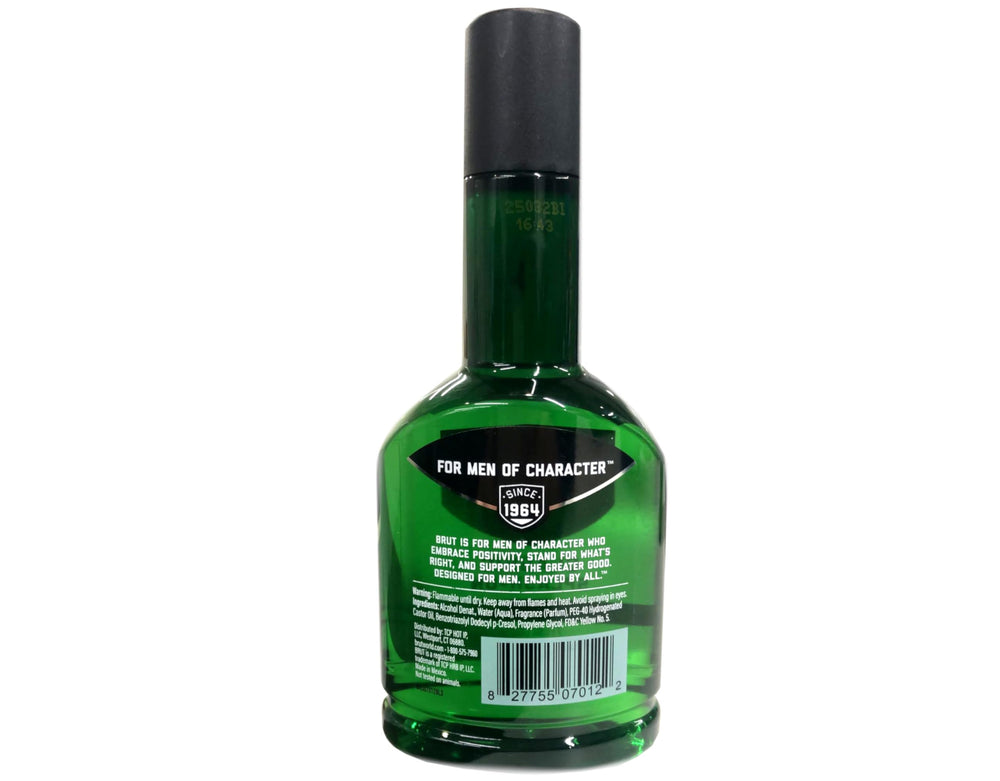 Texture of Brut lotion on skin showing fast absorption and smooth finish