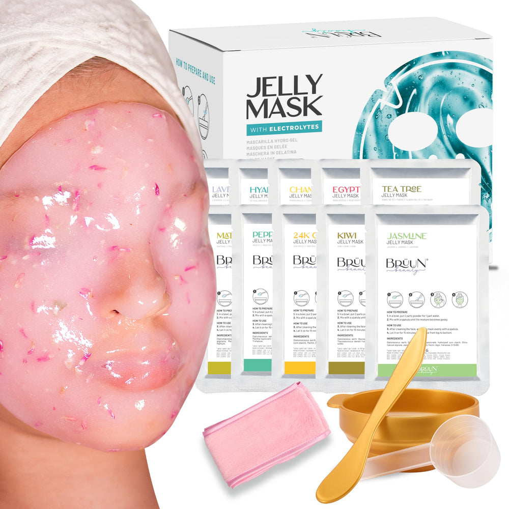 BRÜUN premium box front showing ten treatment packets and branding, conveys variety
