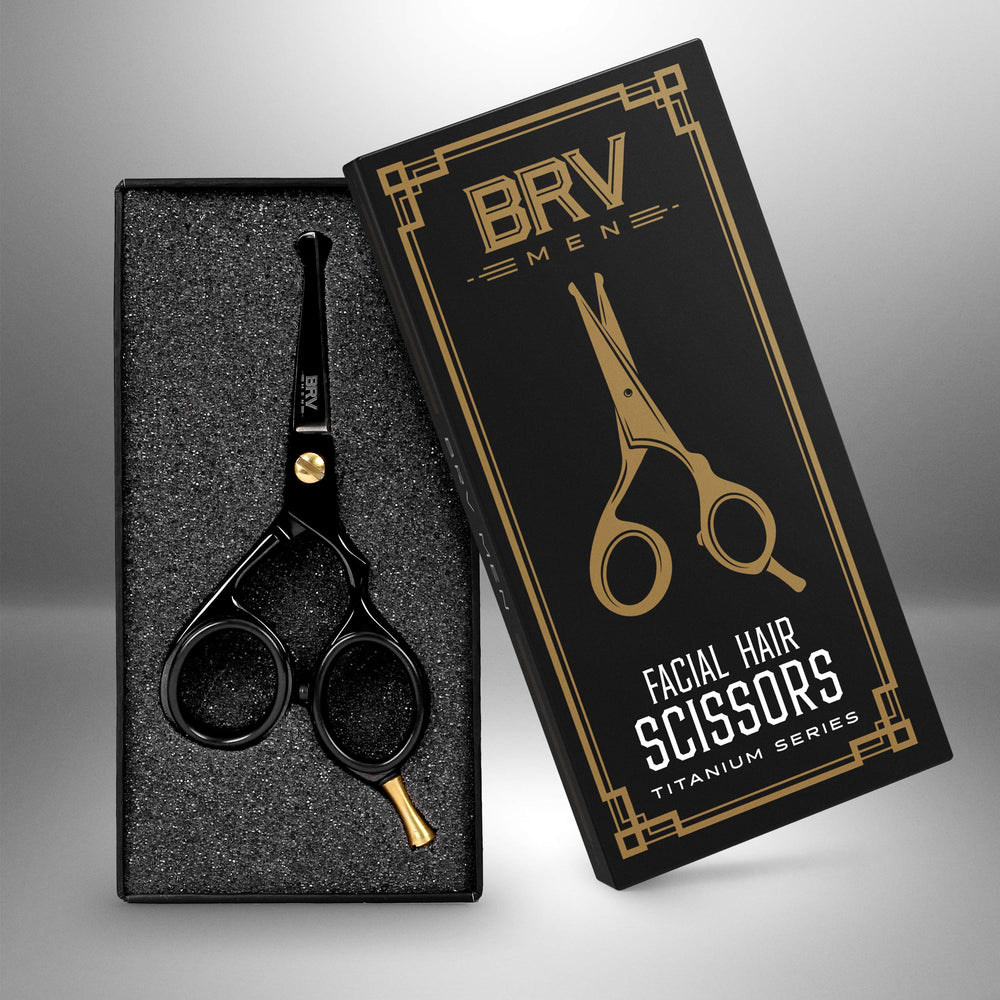 BRV MEN close-up of rounded blunt tips protecting skin during trimming
