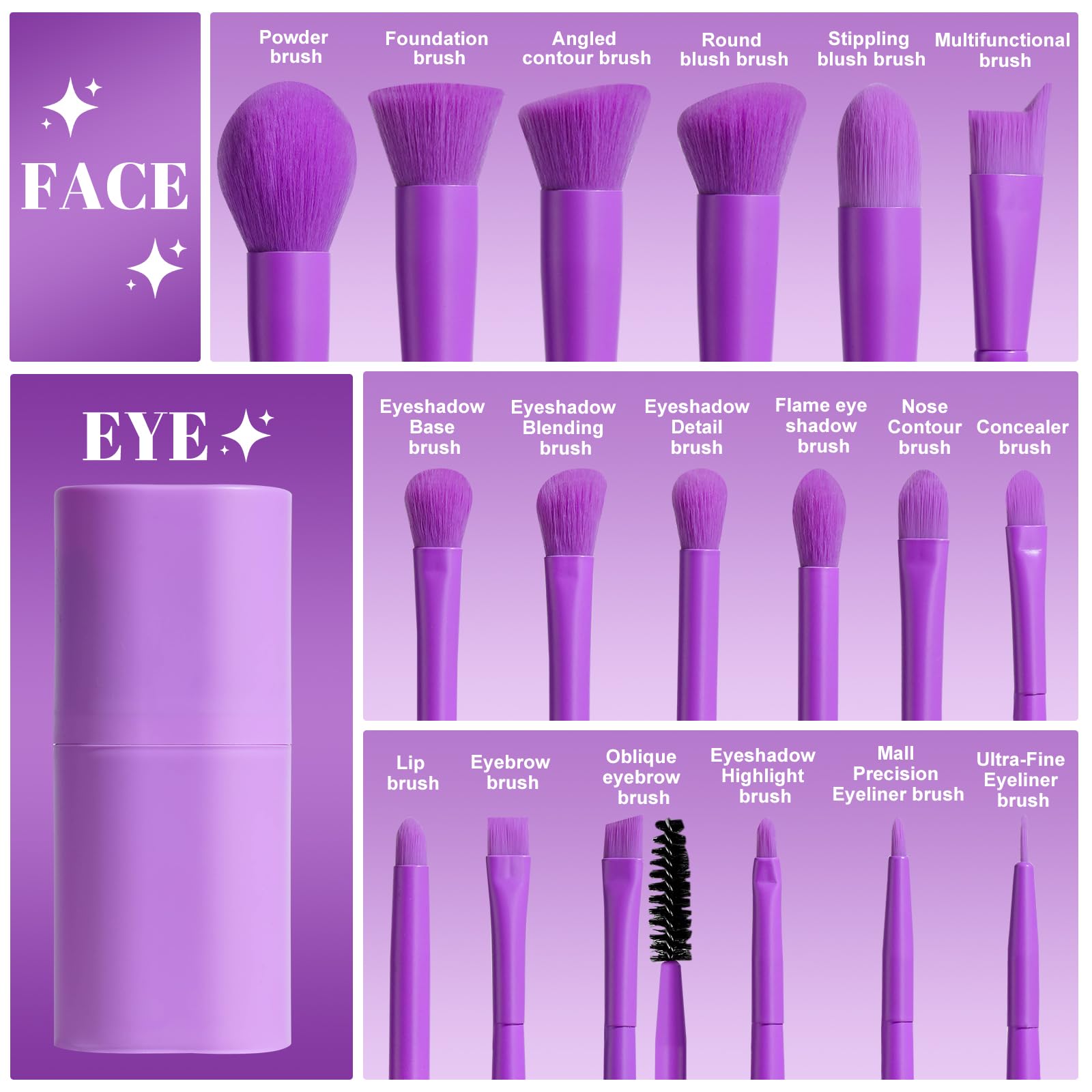 BS-MALL close-up of soft synthetic bristles showing smooth texture and blending benefit