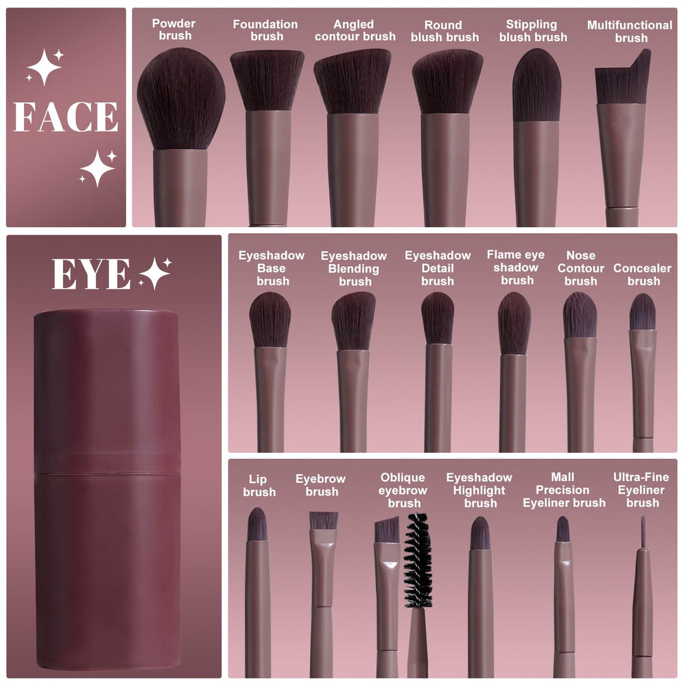BS-MALL full 18-piece brush collection laid out for versatile makeup routines