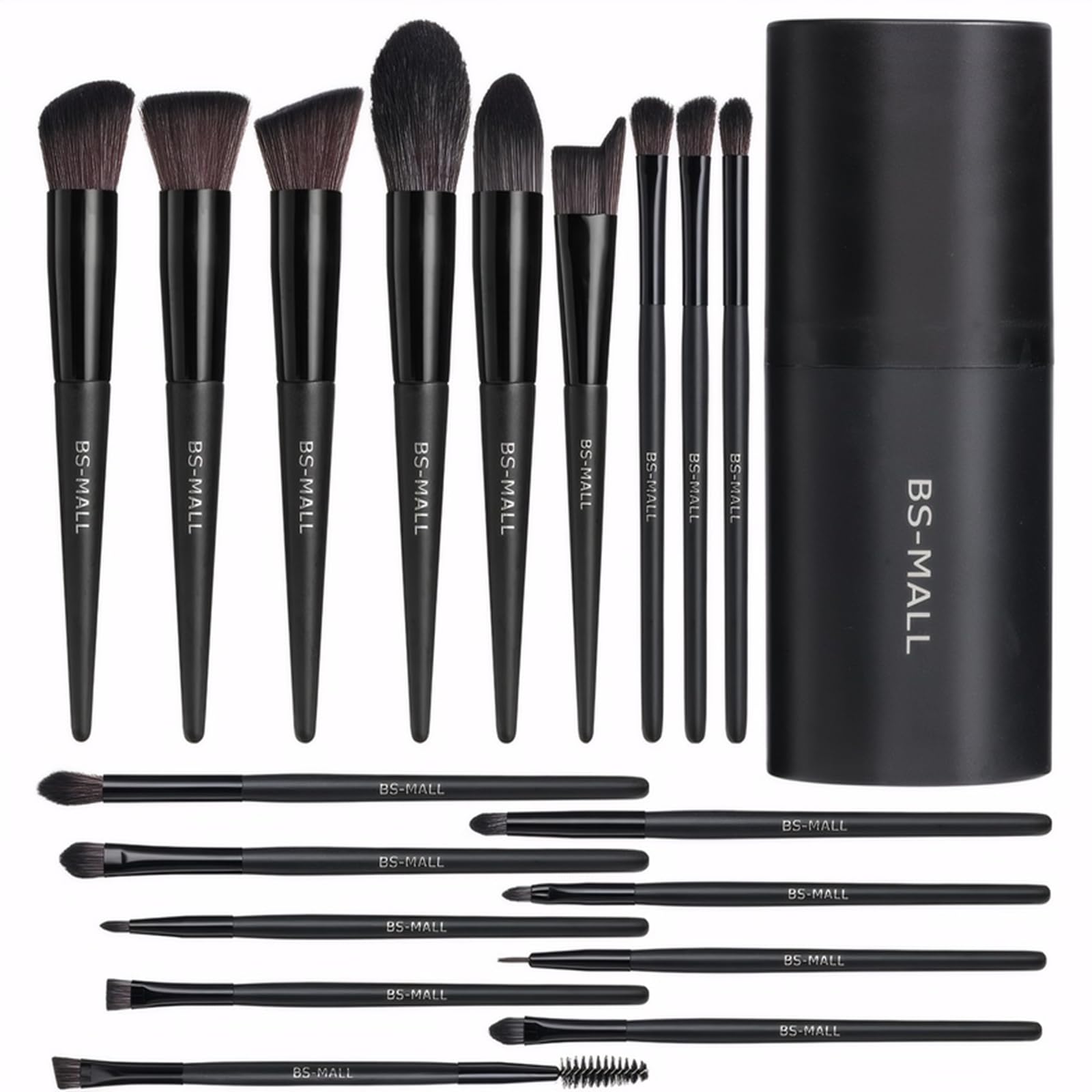 BS-MALL brush set front packaging showing full kit and case benefit portability