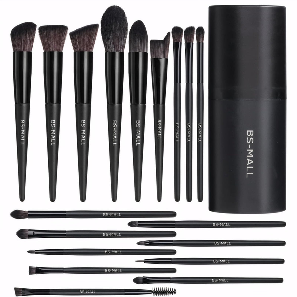 BS-MALL brush set front packaging showing full kit and case benefit portability