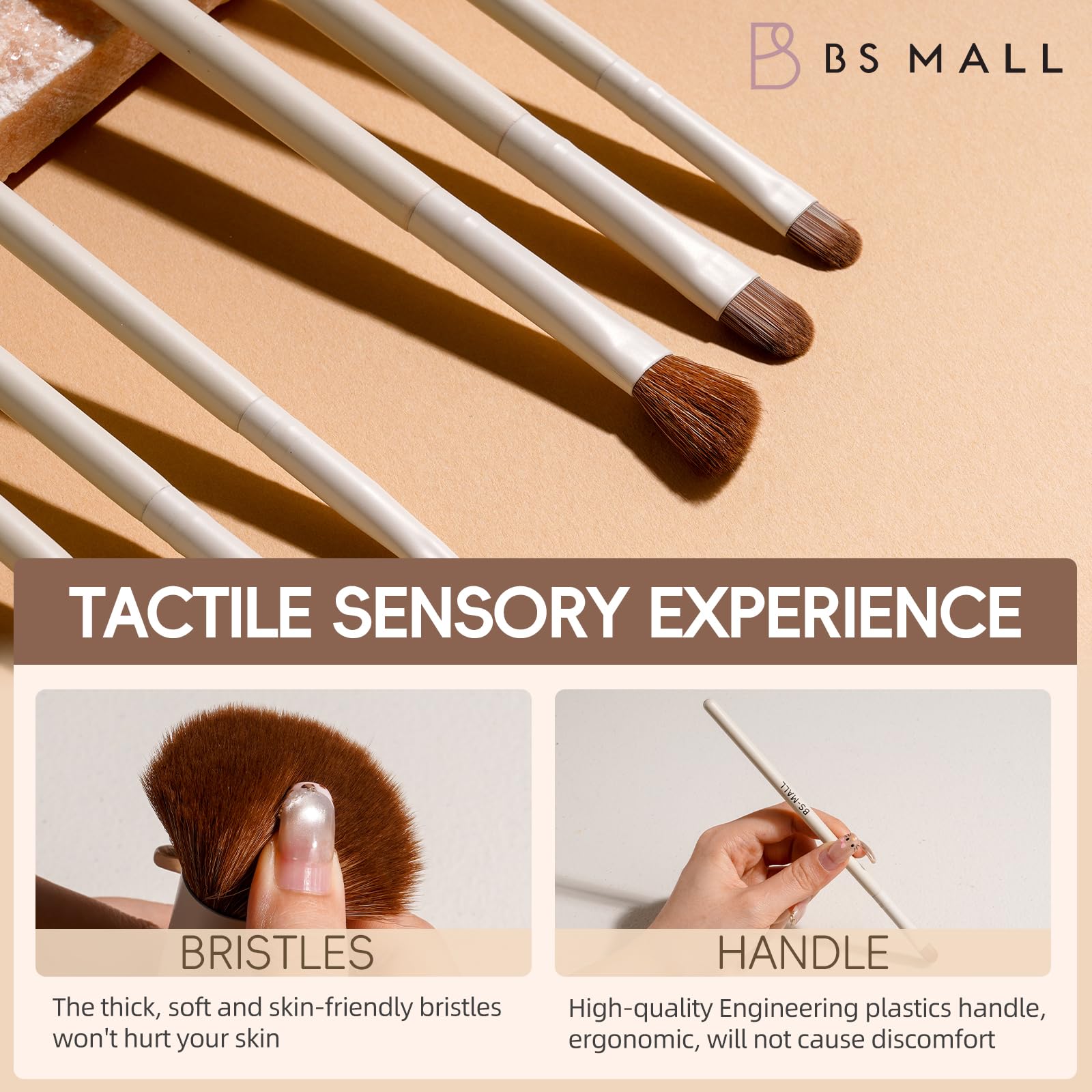 BS-MALL brushes neatly stored in organizer bag for easy travel and protection