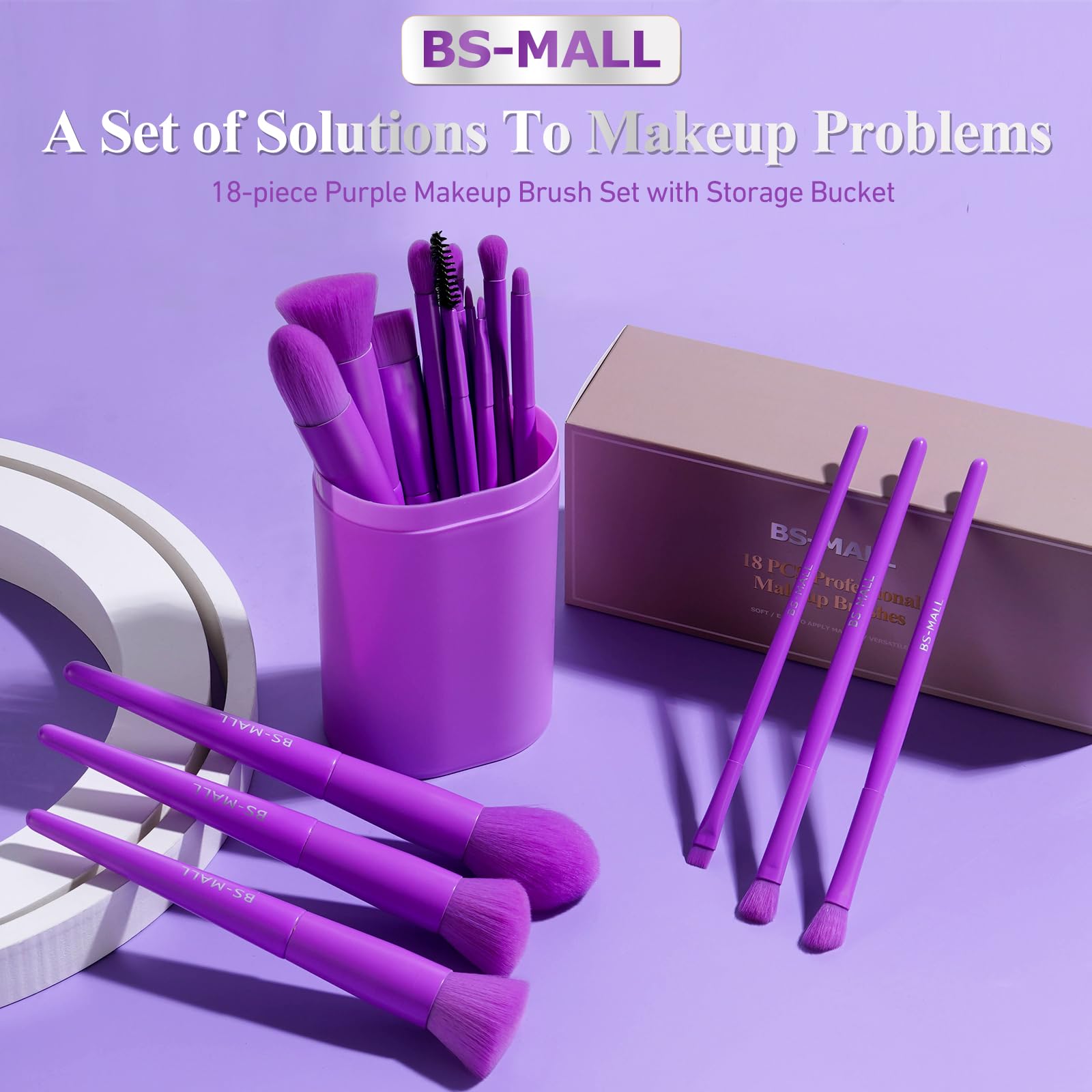 BS-MALL eye brushes and liner tips displayed for precise crease and liner application
