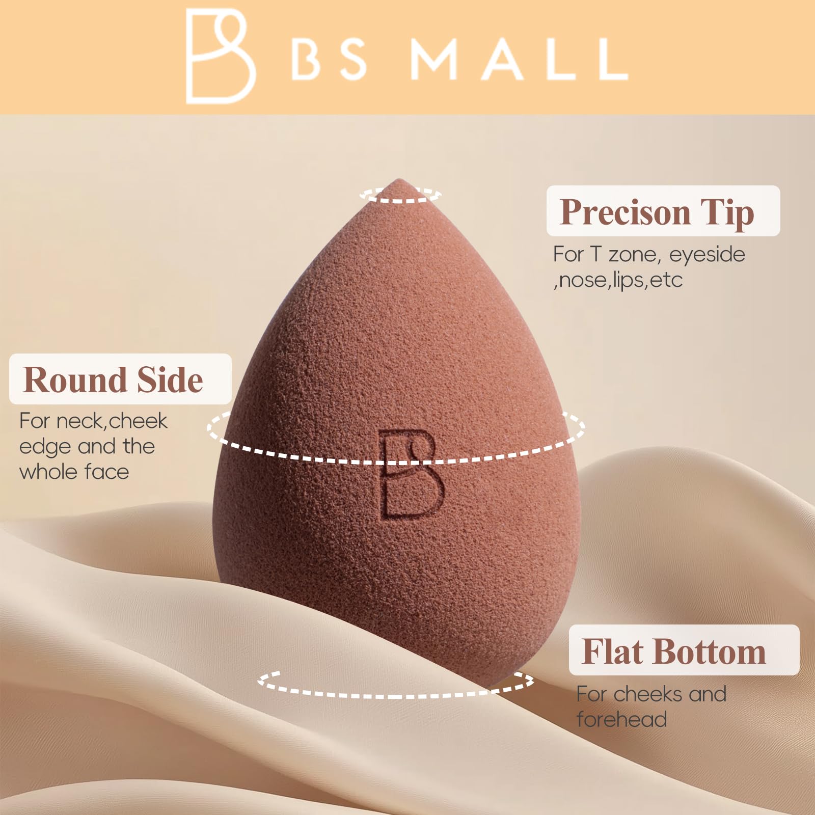 BS-MALL triangular puffs and blending sponge for seamless blending