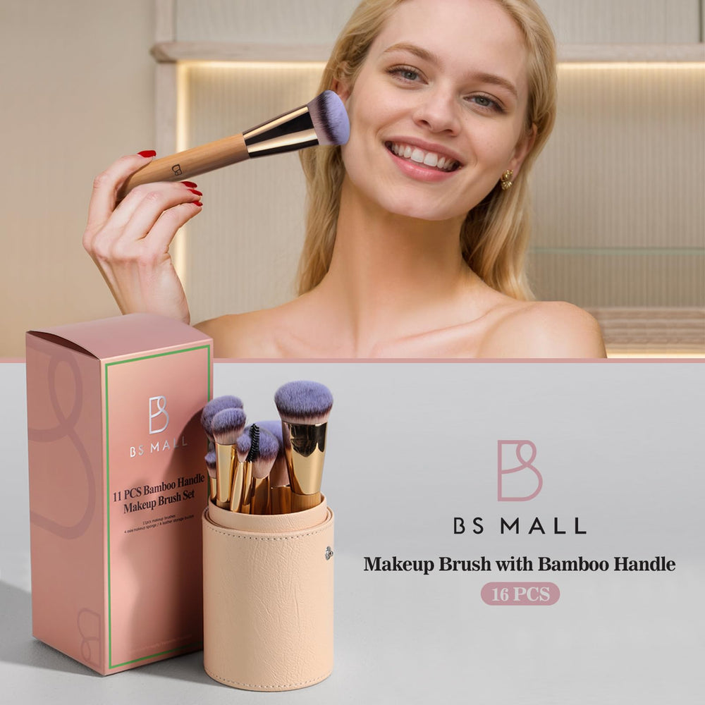 BS-MALL brushes next to ruler showing scale and compact travel-friendly size