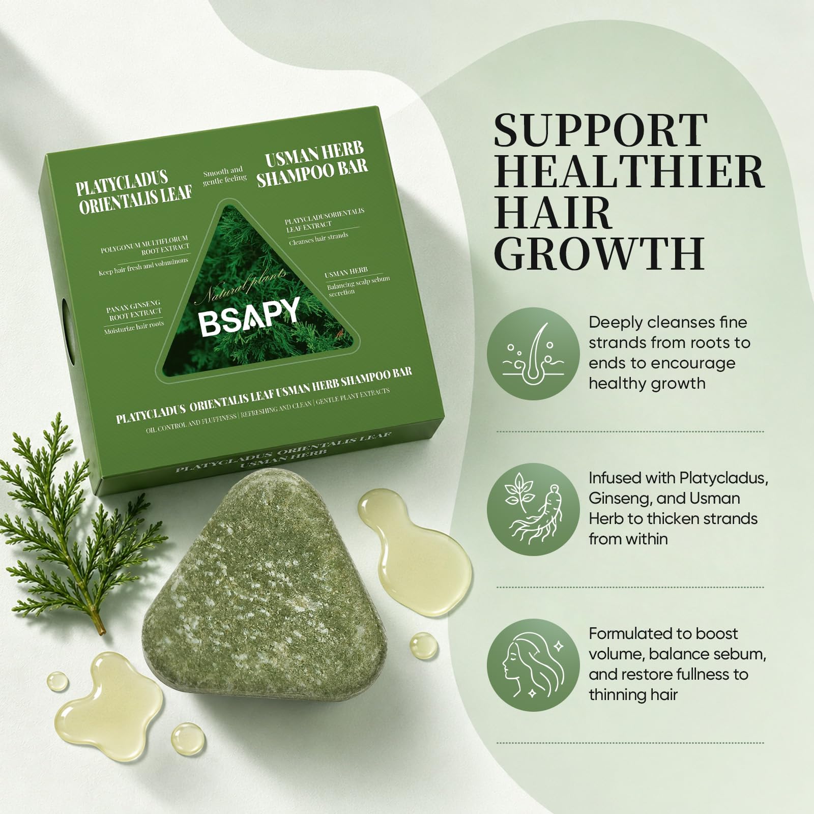 BSAPY Usman ingredients layout with Fo-Ti ginseng tea tree showing botanical nourishment benefit