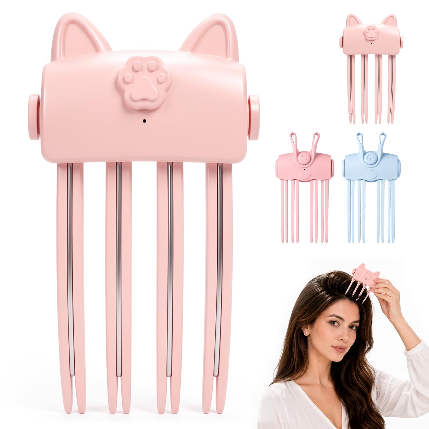 BScintilla front view of pink cat ear clip showing compact design and easy grip