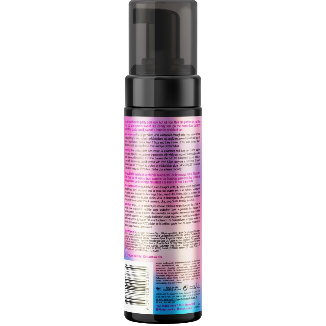 B.TAN close-up foam texture demonstrating smooth spreadability and fast absorption