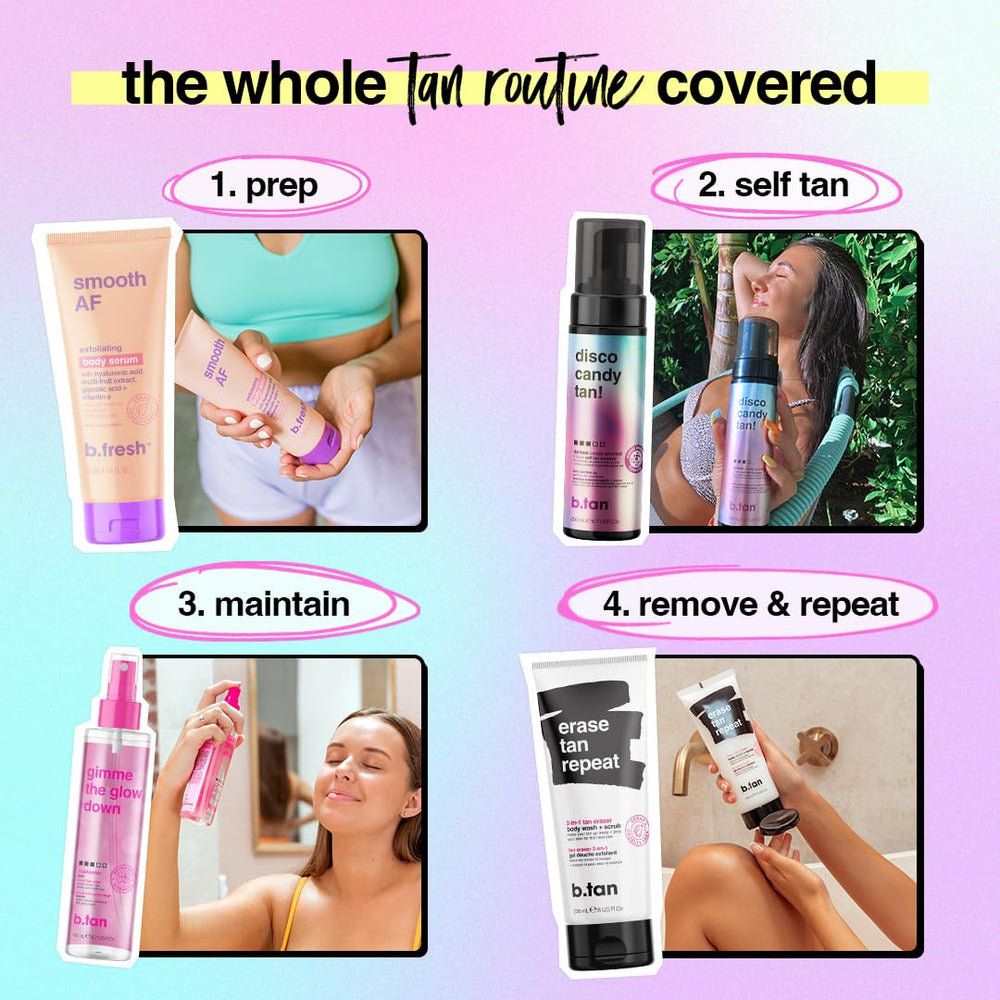 B.TAN bottle held in hand for scale showing compact packaging and convenience