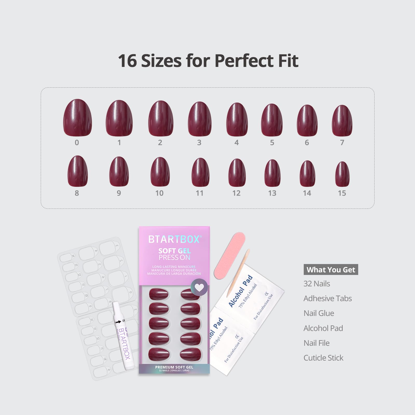 Hand applying BTArtbox press on nail using glue for a secure fit