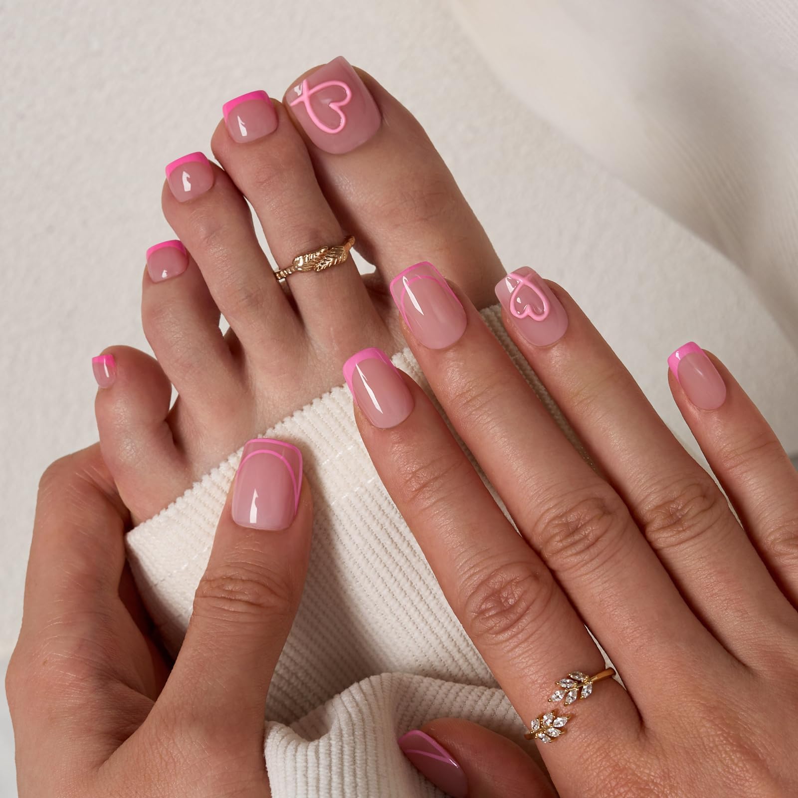 BTArtbox close-up of pink French tip highlighting salon-grade natural finish