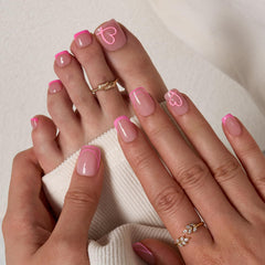 BTArtbox close-up of pink French tip highlighting salon-grade natural finish