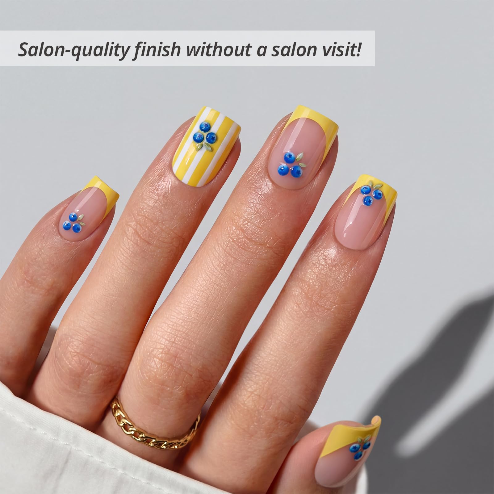 BTArtbox close-up of yellow French tip detail highlighting smooth salon finish