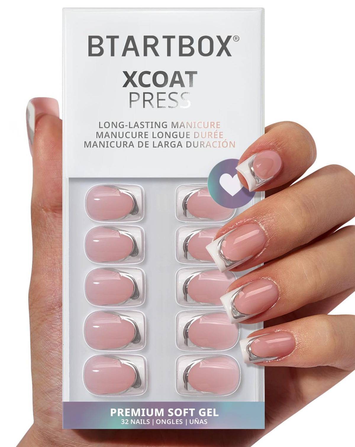 BTArtbox front packaging showing short square 3D French set and easy use benefit