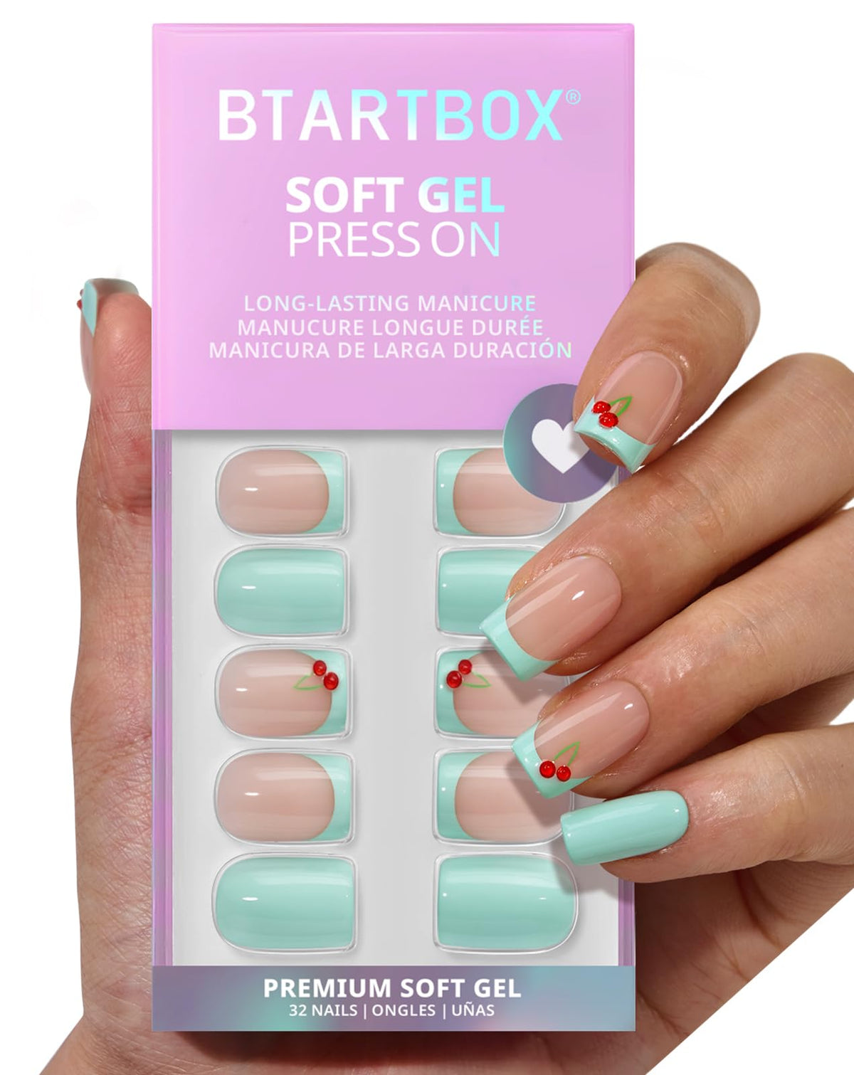 BTArtbox front packaging showing full 32-piece French tip kit and benefits