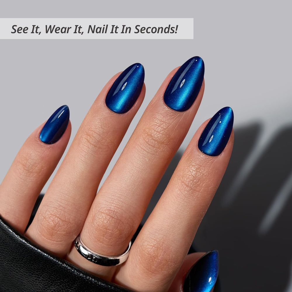BTArtbox close-up of short almond nail texture highlighting salon finish