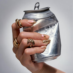 BTArtbox nails displayed on fingers illustrating short almond shape and polish