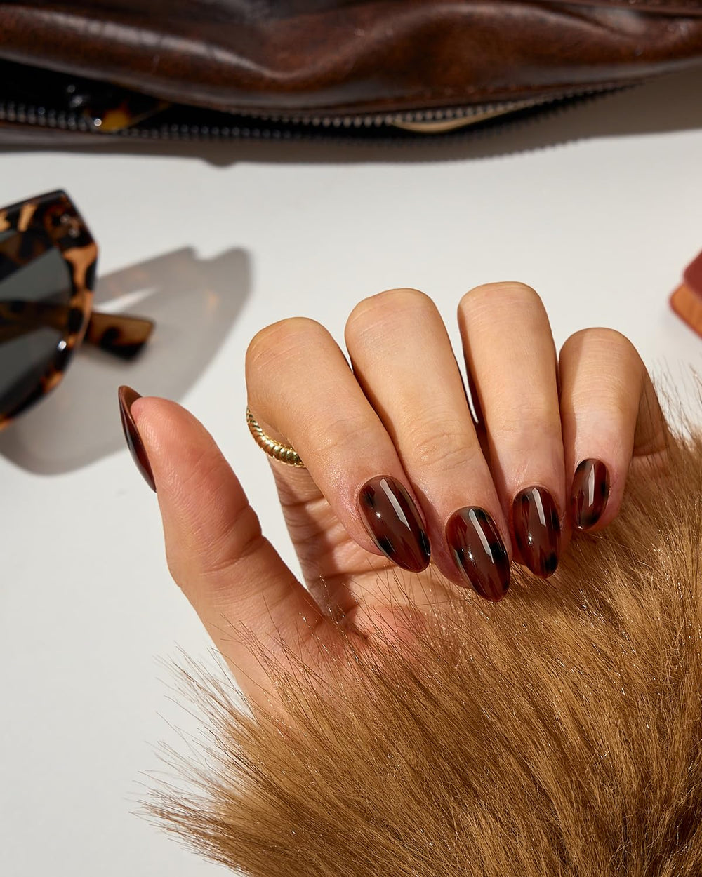 BTArtboxnails applied on hand demonstrating quick 10-minute at-home benefit
