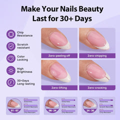 BTArtboxnails applying gel onto XCOATTIPS to reinforce edges and prevent chipping