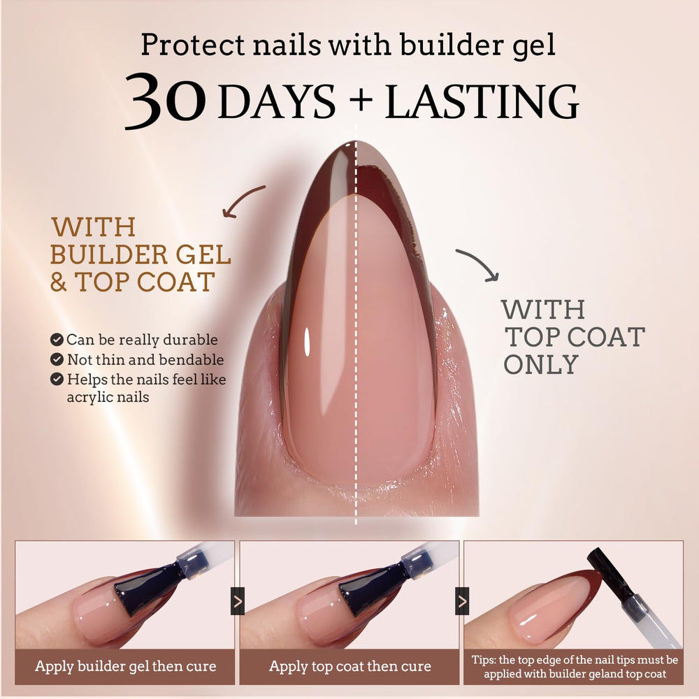 BTArtboxnails application with gel glue illustrating stronger hold benefit