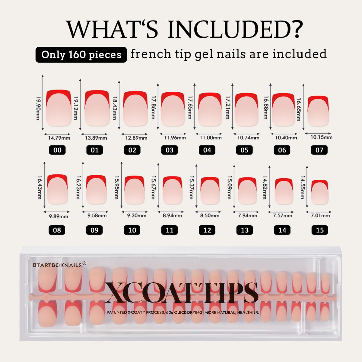 BTArtboxnails 160pcs kit laid out displaying complete contents