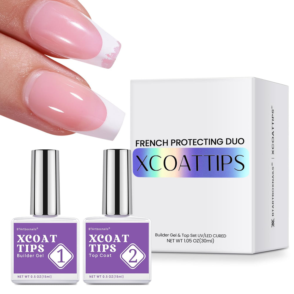 BTArtboxnails front packaging showing builder gel and top coat, convenient protection