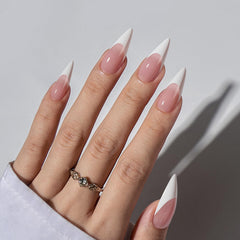 BTArtboxnails long stiletto white French tips displayed for style reference