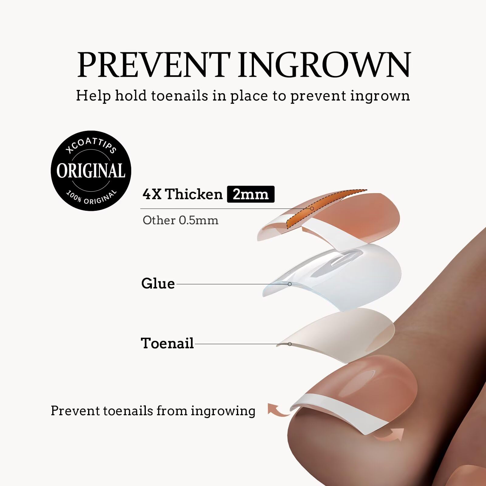 BTArtboxnails side profile showing double-thick front for added durability