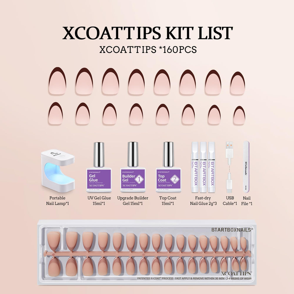 BTArtboxnails 160 nails array displaying full size range for fit