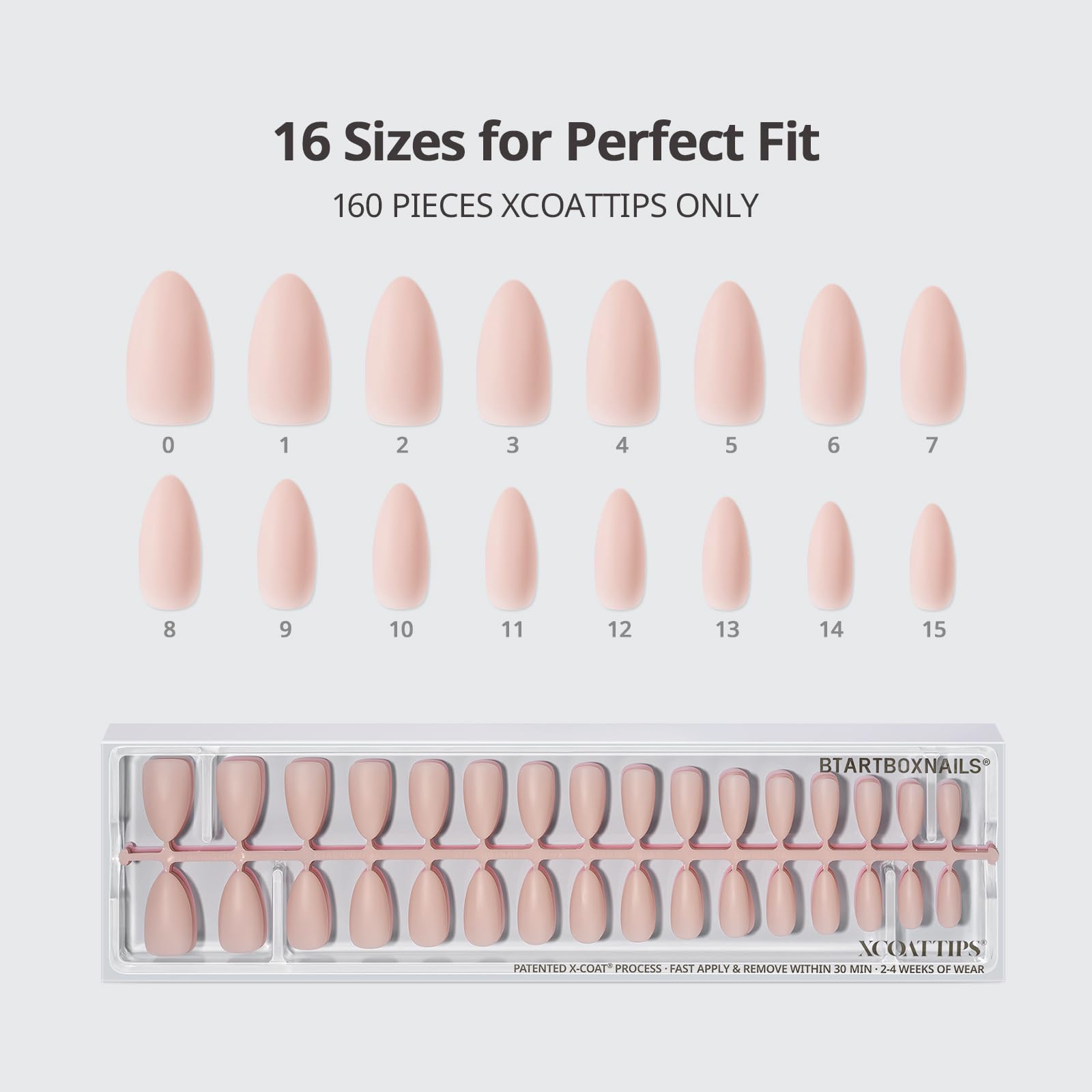 BTArtboxnails numbered trays showing 16 sizes for a precise instant fit