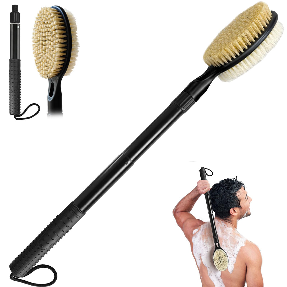 BTideas front view showing long-handle scrubber for easy full-back cleaning